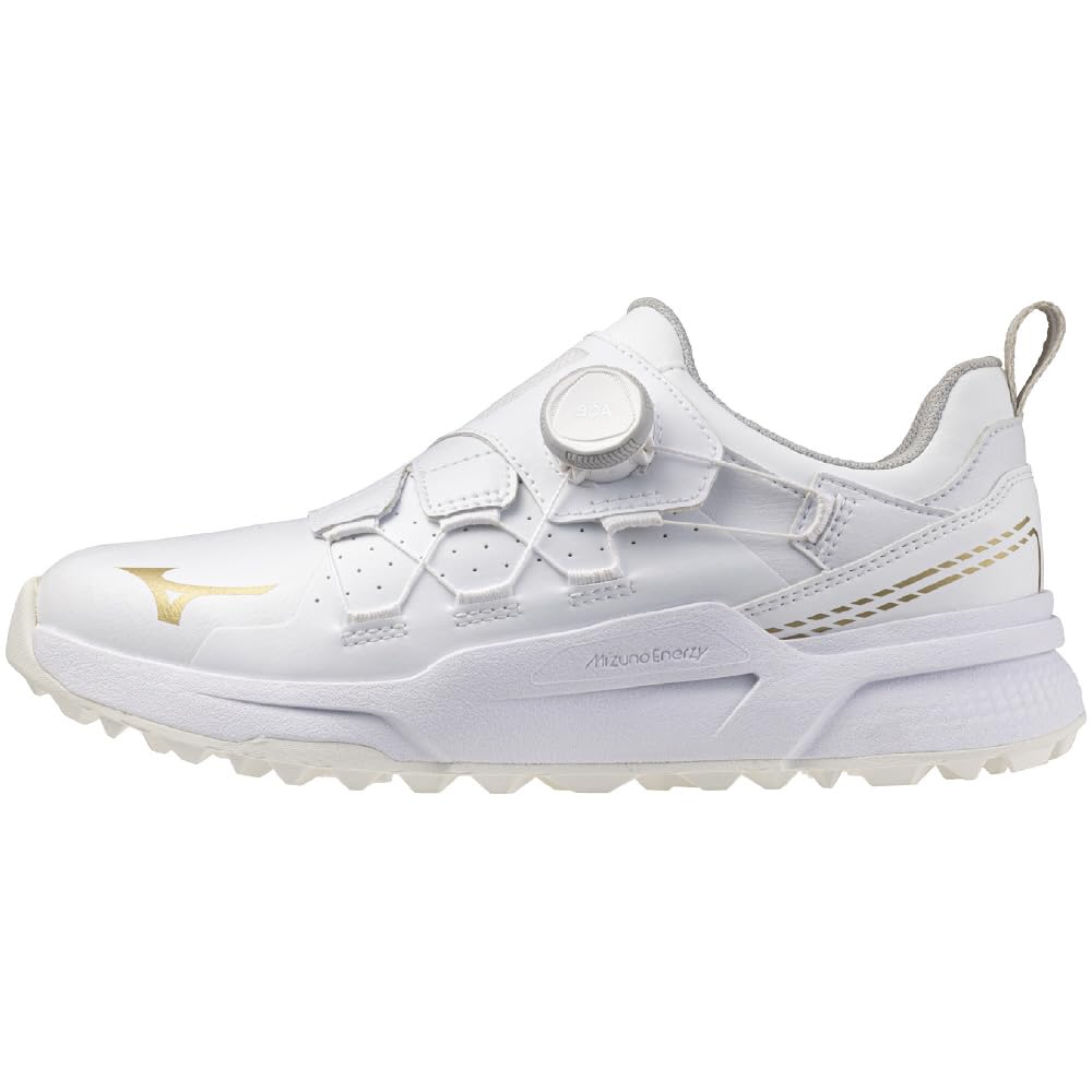 

Mizuno Hazard Energy Limited Boa Golf Shoes, Lightweight, Wide Grip, Waterproof, Men s, White/Gold, Size 26.0 cm, 3E