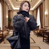 2024 Autumn/Winter Korean Style Fashionable Zipper Lapel Patchwork Short Cotton-Padded Jacket for Women