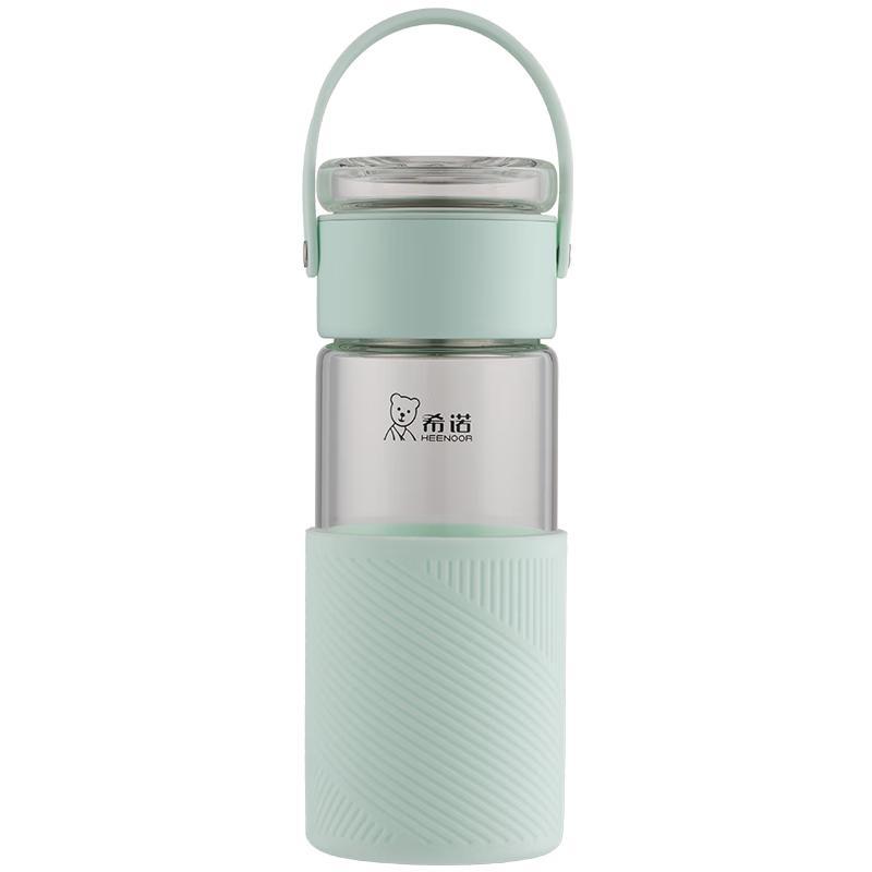 Heenoor Portable Tea Infuser Glass Water Bottle