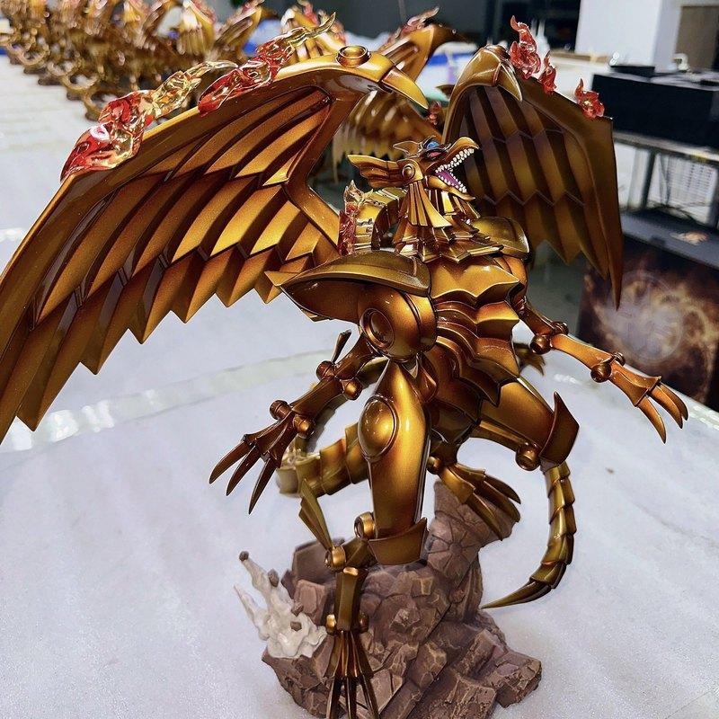 Yu-Gi-Oh Duel Monsters Anime Desktop Ornament Statue Winged Dragon Three Illusory Gods Collectible Figure Them Model Gift Poseable Articulated Scale