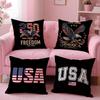 Anniversary Of The Usa 250Th Cushion Cover Plush Fabric Soft Double-Sided Printed Sofa Warm Winter Home Gift Pillow Case