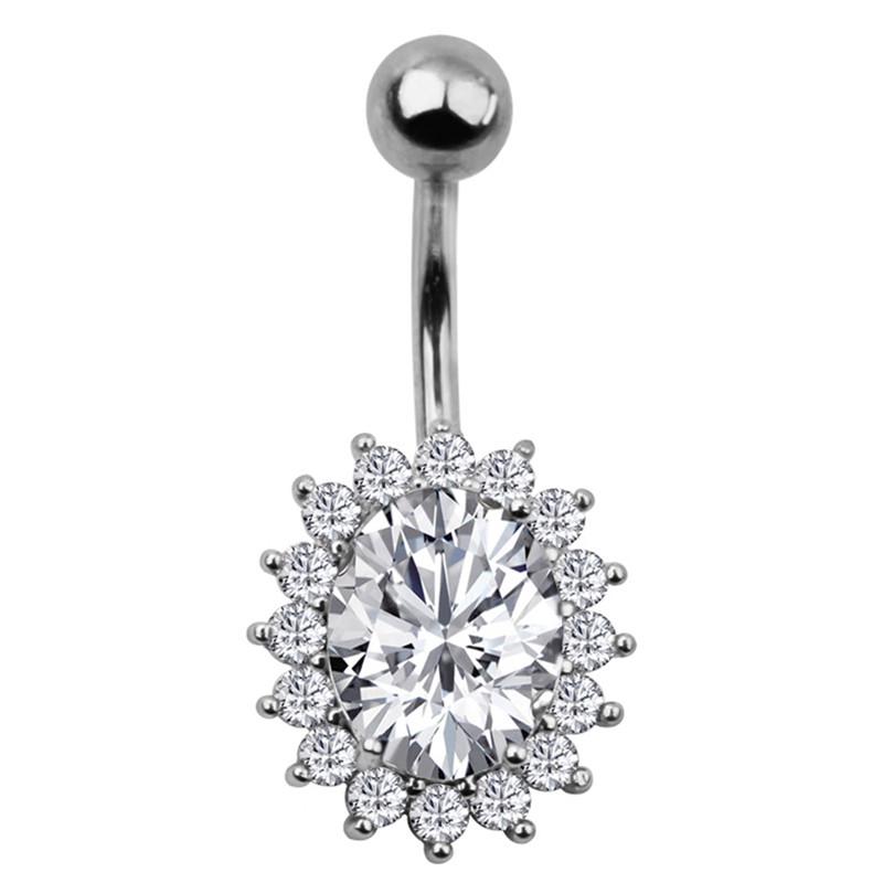 Steel Navel Rings   Belly Button Ring Bar Piercing Jewelry