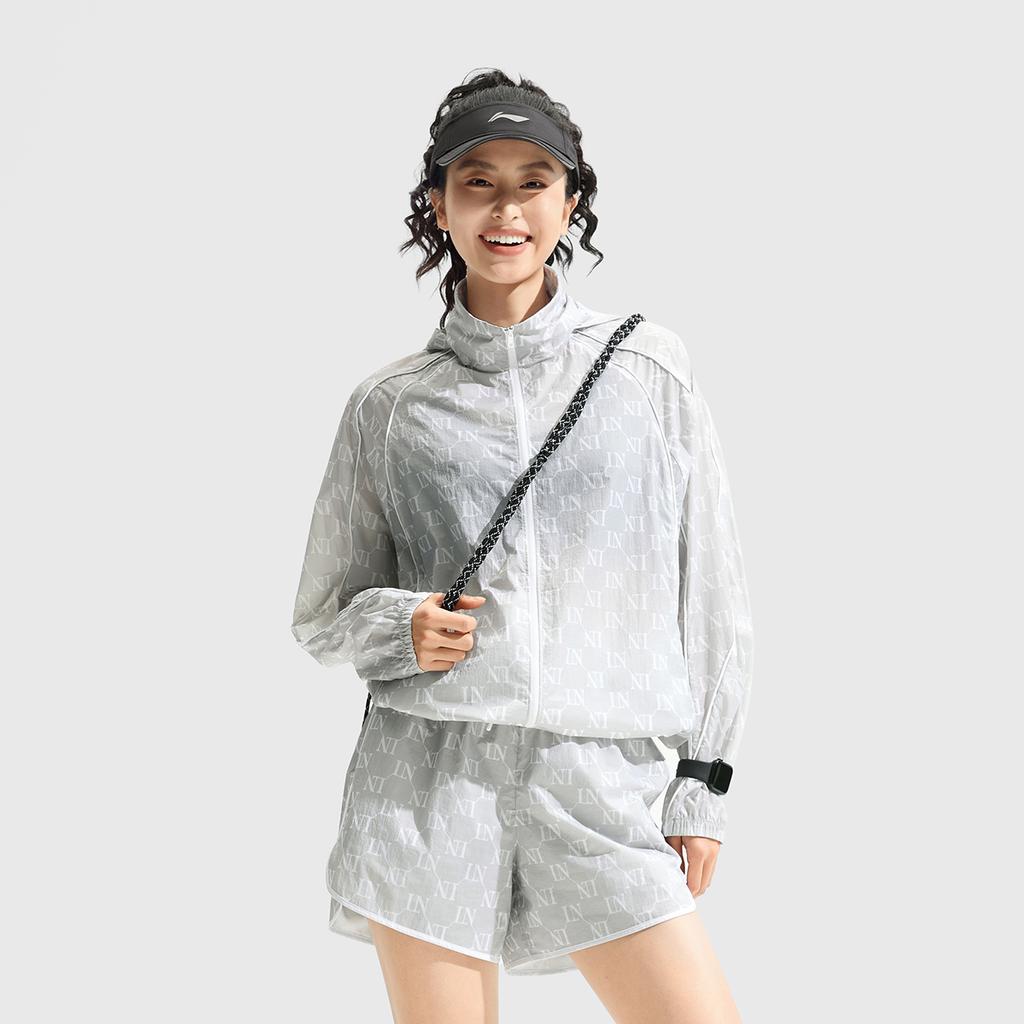 Li-Ning Ice Silk UV Protection Antibacterial Cool Technology Quick-Dry Breathable Lightweight Sun Protection Clothing Men Tops Gray AFDU682-5