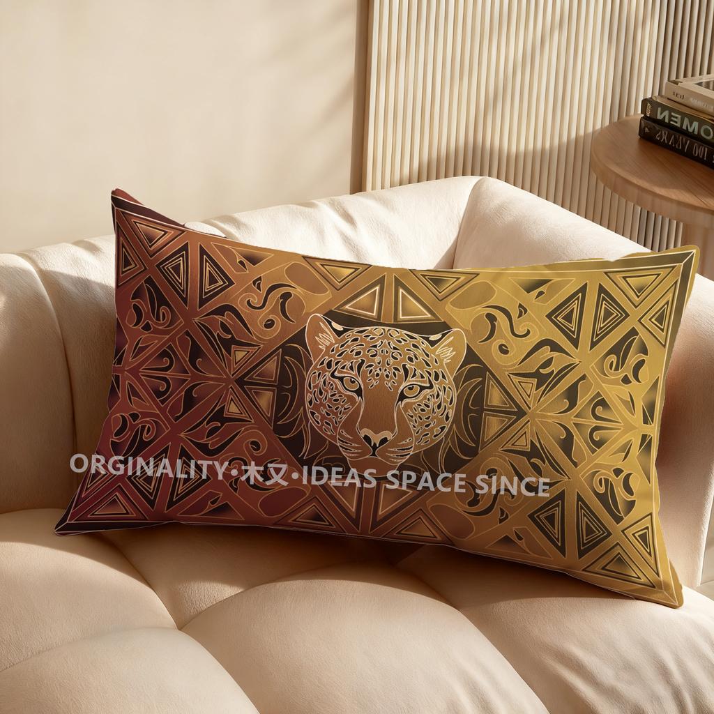 2D Colorful Floral Pattern Pillow Cover Suitable For Sofa Bedroom Car Pillow Cover Cushion Rectangular Back Cushion