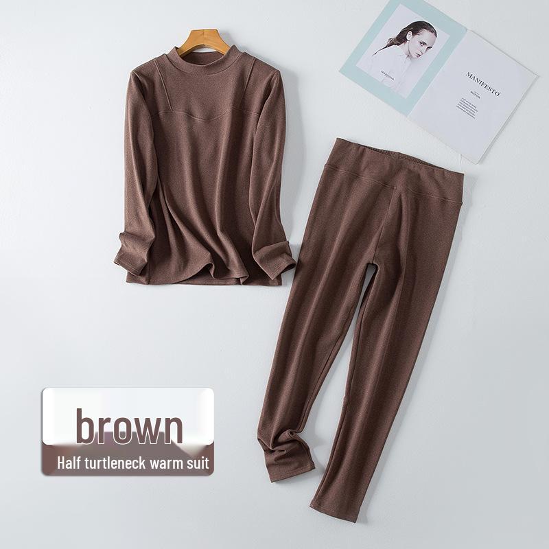 

Бесшовный теплый комплект нижнего белья большого размера для женщин - на флисовой подкладке, высокая эластичность, немецкий бархат, осень/зима XL (115-140 jin)