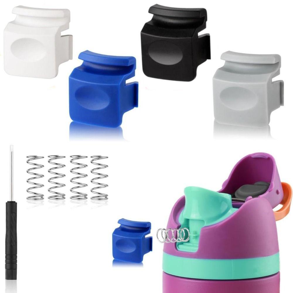 2Pcs with Springs Replacement Button Tiny Screw Driver Plastic Water Bottle Lid Switch Top Cap Top Cap Seal Stopper