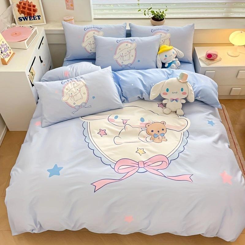 Bed Three-Piece Set, Sanrio Cartoon Series Digital Printing, Double-Sided Three (Four) Piece Set