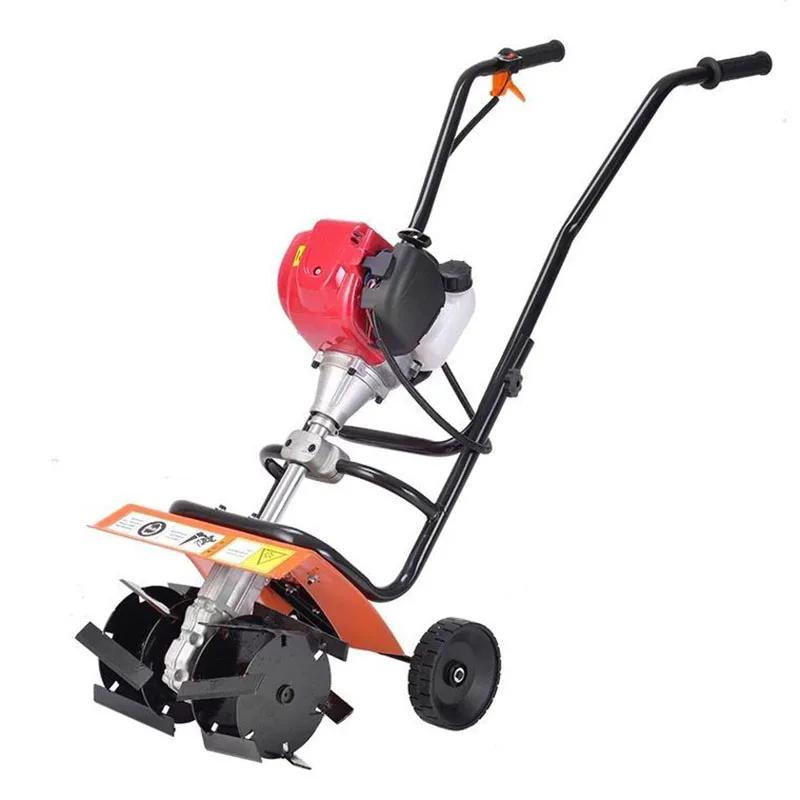 NEW 52CC Mini Tiller Garden Cultivator Rotary Hoe Tine Tiller Cultivator Pro Machine Soil Loosening Equipment Gasoline Power