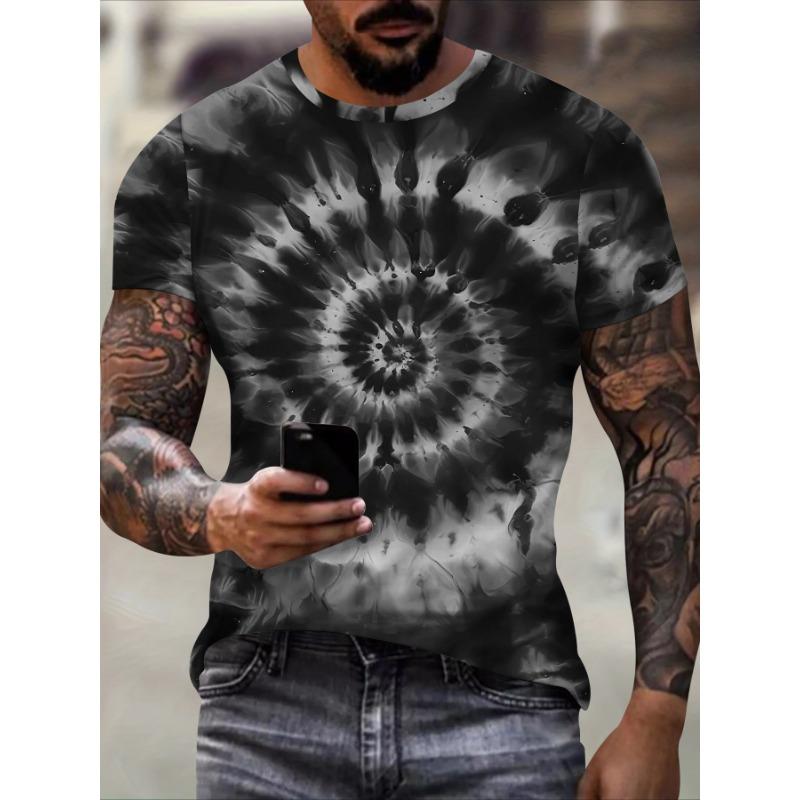 New 3D T-shirt for Men's Hip Hop Short Sleeve Top, Fire Ball Harajuku Men's T-shirt
