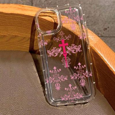 Rosa Punk Stil Kreuz Blume Druck Klare Hülle für Xiaomi Mi 11 12 Lite 5G 12X 12 13 13T 14 Pro Poco X6 X3 F5 Rückabdeckung Caqa