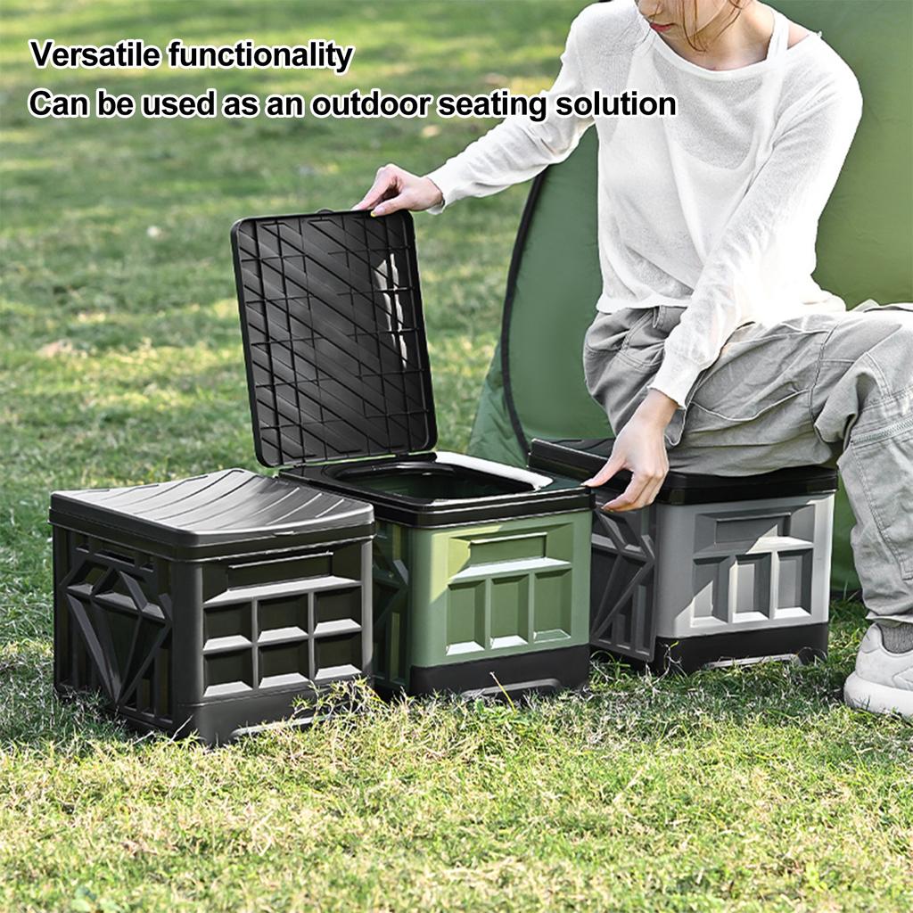 Folding Collapsible Toilet for Adults & Kids Camp Toilet with Lid & Reusable for Camping Travel Outdoor Car RV & Emergency Use