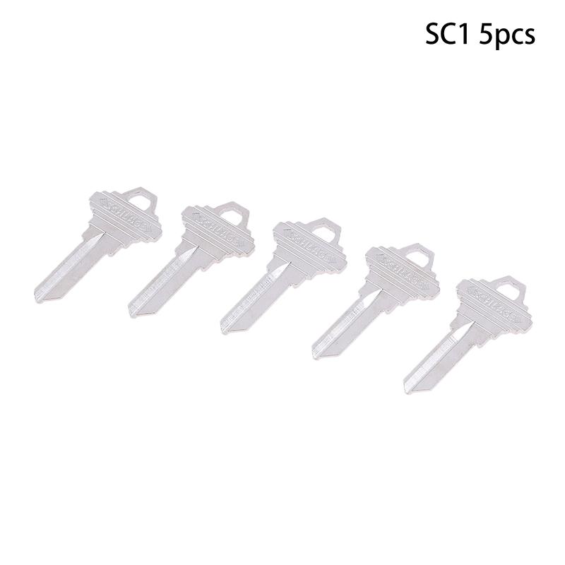 

5 шт. Дом Домашняя дверь Kw1/Sc1 Заготовки ключей Замковые принадлежности Заготовки ключей Никелированная поверхность Ненарезанные заготовки ключей SC1