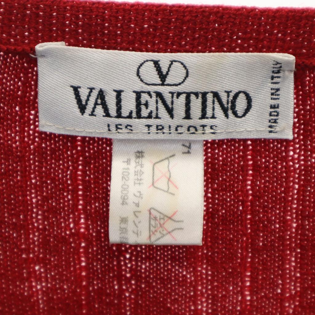 VALENTINO made in Italy Long sleeve V neck knit cardigan 44 Red Women Used