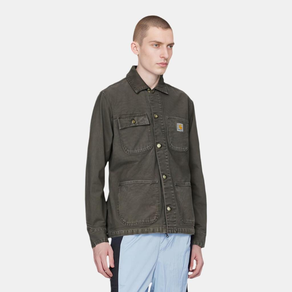 Carhartt WIP Michigan Jacket Classic American Vintage Solid Color Pocket Label Logo Work Jacket Men Jacket Black I026480-00E-FH