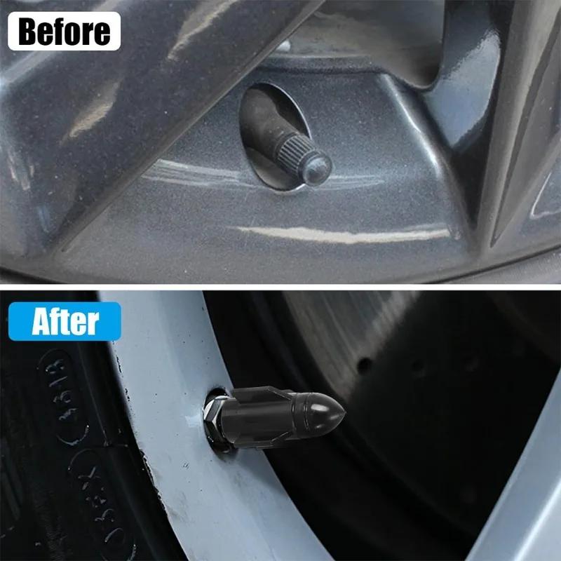 Tire Valve Caps Aluminum Tire Valve Chamber Rod Cap Dust Cover for Truck Bicycle Car Motorcycle Rim Valve Stems Caps Accessories