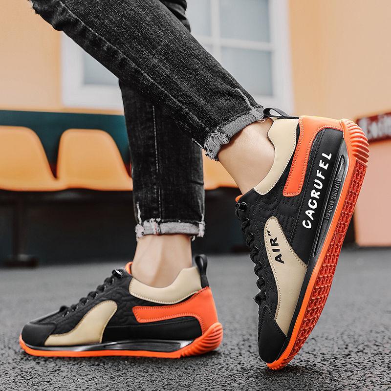 Sneakers men's autumn leather trend Forrest Gump shoes low-top slip-on casual shoes foreign trade contrast men's shoes