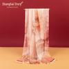 Shanghai Story Women's Mulberry Silk Chiffon Printed Long Scarf