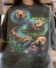 Sea Otter Animal Lover Ocean Wildlife Marine Life Comfort Colors® Tshirt, Sea Urchin Nature Kelp Forest Vintage Bootleg 90s Tee