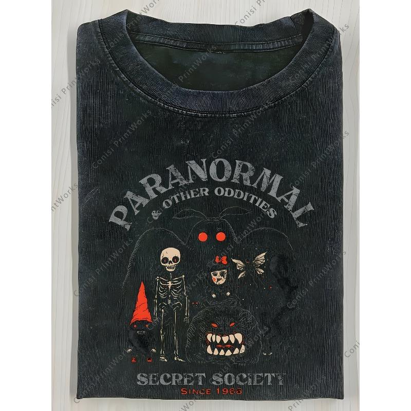 

Exploring Mysterious Skull Print T-Shirt, Wax Printed Cotton Retro Fashion Brand T-Shirt, Suitable for Summer T-Shirt with a Certain Thickness S чёрный
