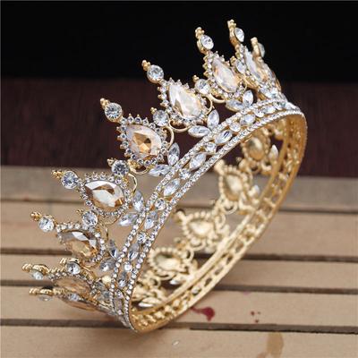 Kristall Vintage Royal Queen König Tiaras und Kronen Männer/Frauen Pageant Prom Diadem Haarschmuck Hochzeit Haarschmuck Zubehör