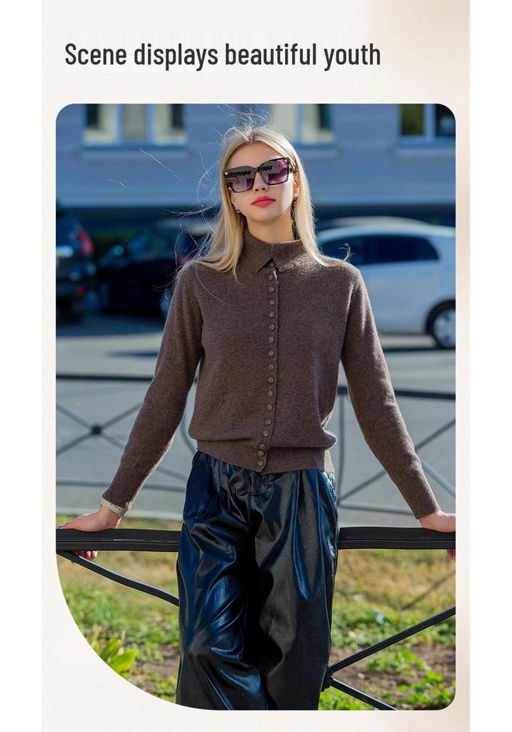 Women's Elegant Cashmere Button Cardigan - Slimming, Fashionable, Versatile Autumn/Winter Knitwear