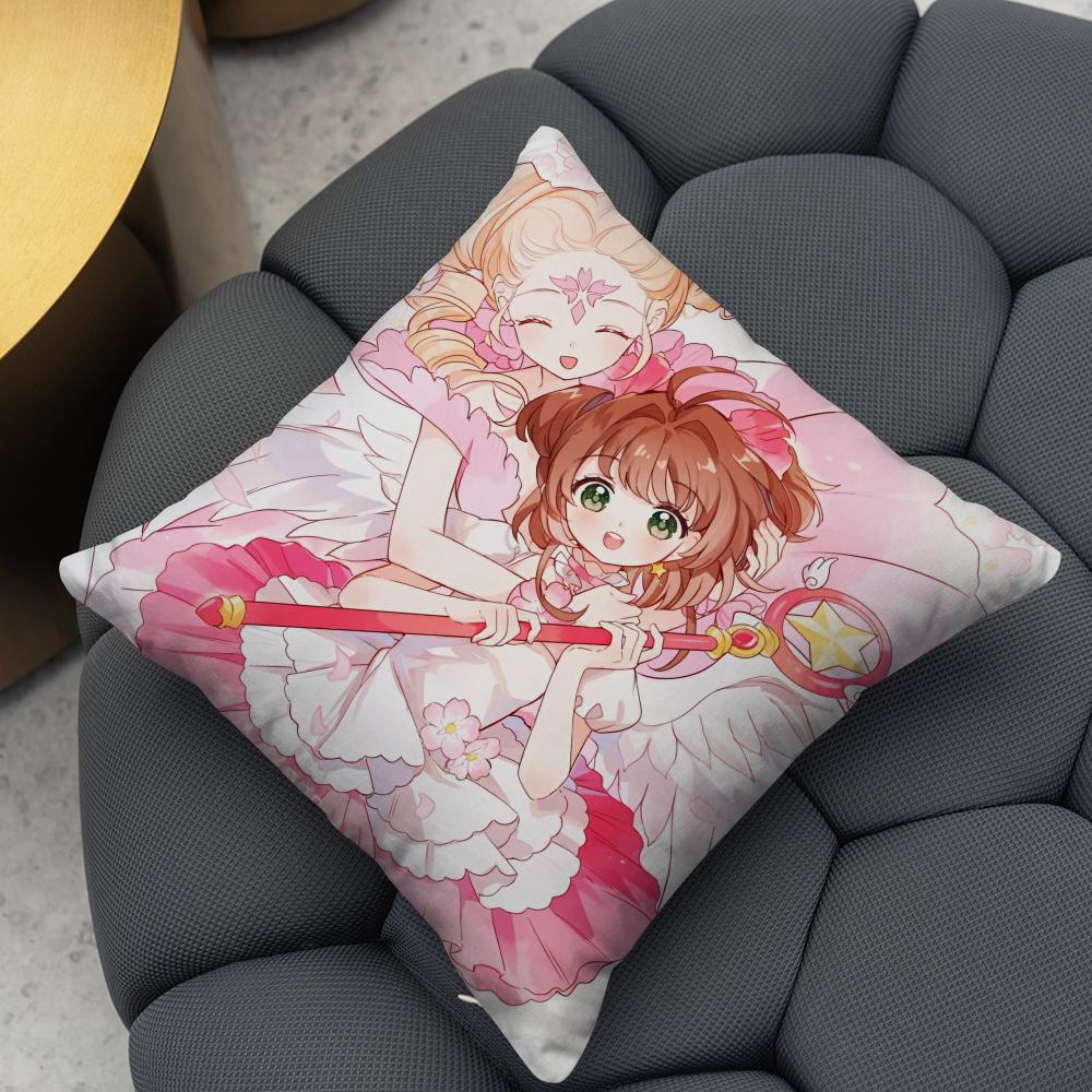 Card Captor Cushion Cover Reversible Plush Pillow Cover – For Car, Sofa, Bedroom, Perfect As a Gift.