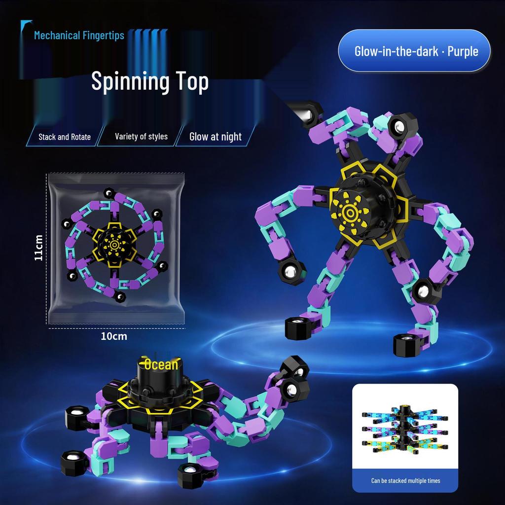 Deformable Luminous Gyro Toy for Kids - Educational Stress-Relief Mechanical Spinner
