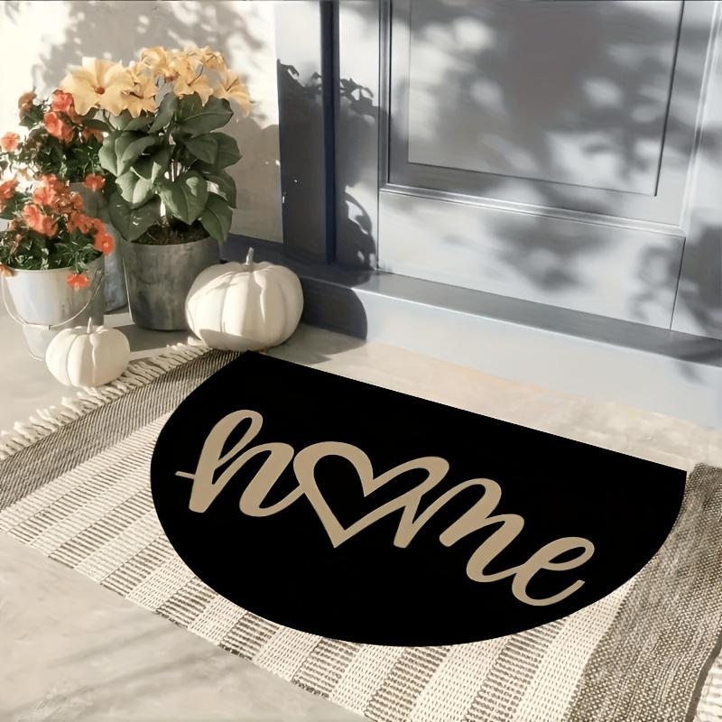 1Pcs Heart-Shaped Semi Circle Welcome Doormat Non-Slip for Outdoor Patio Porch Kitchen Bathroom Entryway Floor Mat