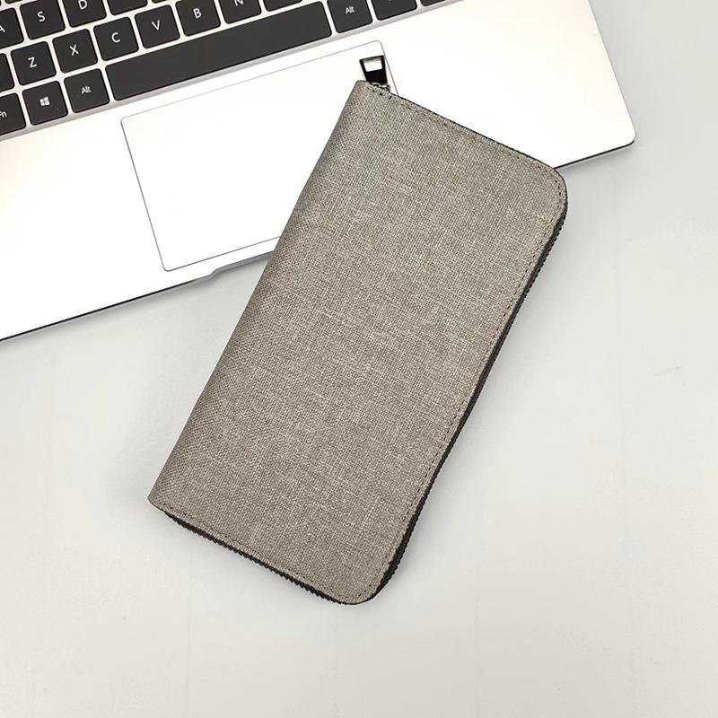 

Мужской длинный холщовый кошелек на молнии - Вместительный многокарточный деловой клатч