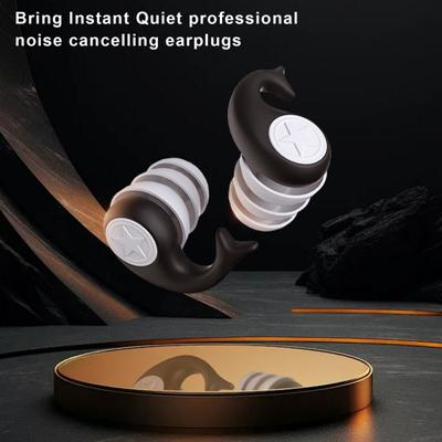 Tampões de ouvido ergonômicos de silicone 25 DB Redução de ruído À prova d'água Reutilizável Proteção auditiva à prova de poeira Tampões de ouvido para trabalho Sono Estudo Foco Ronco