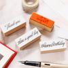 Cute and Stylish Wooden Rubber Stamp Set for Birthdays, Thank You Cards, Bridal, and Letters, Made In Japan (#70)