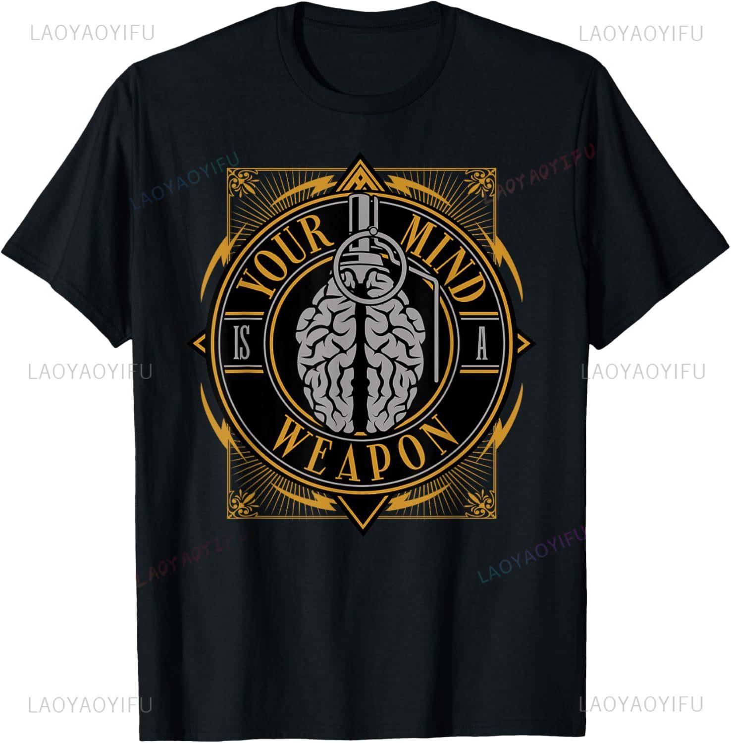 Motivational Quote Your Mind Is A Saying Life Slogan TShirt Short Sleeve Tee Print on Demand Customizable Camisas S
