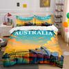 Ensemble de décoration de monuments australiens Ensemble de literie avec 1 housse de couette 2 taies d'oreiller Simple Double King Queen Cadeau