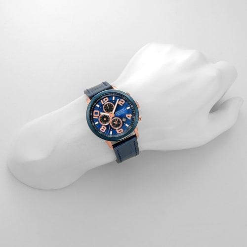 Angel Clover Luce Men's Watch, Navy Dial, Stainless Steel, Quartz Movement, 44mm, Official Warranty, LU44PNV-NV