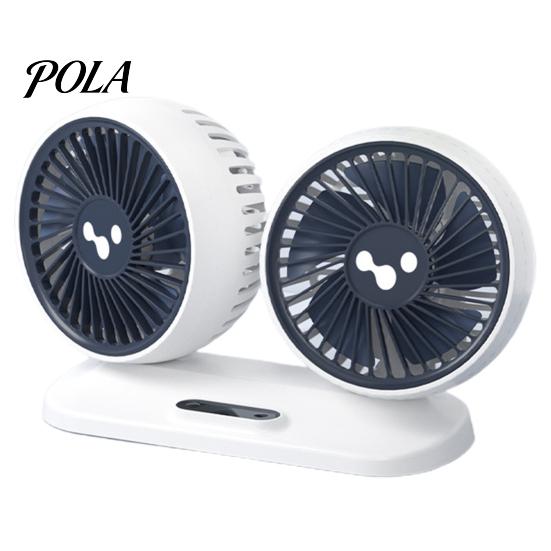 Auto Cooling Fan Car USB Powered Double Heads 360 Degree Rotatable 3 Speeds Adjustable 12V/24V Universal Large Airflow Dashboard Mount Accessories