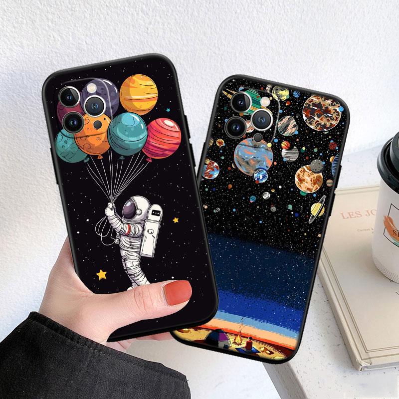 PP7 Astronaut Space Moon Soft Shell Phone Case for OPPO A3 Pro A72 A74 A76 A77 A77S A78 A79 A94 A95 A18 A40M A58