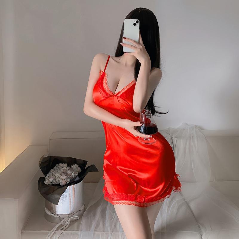 

Сексуальное нижнее белье чистое желание подвязка летнее тонкое кружево интригующее с разрезом свободное парное забавное нижнее белье One size fits all [Wear weight: within 65kg] красный