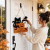Halloween Pumpkin Wooden Door Hanger for Front Door Wall Decoration