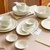 GOYN Truffle Embossed White Ceramic Dinnerware Set