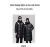 2024 Unisex Extra Long Hooded Black Cotton Jacket - Color Block Thickened Winter Coat