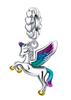 Original 925 Silver Horse Charms Unicorn Horseshoe Earrings Beads Pendants Fit Bracelet Necklace DIY Jewelry Gift