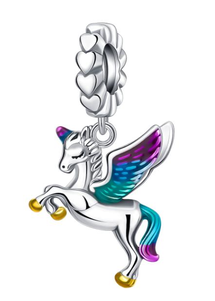 Original 925 Silver Horse Charms Unicorn Horseshoe Earrings Beads Pendants Fit Bracelet Necklace DIY Jewelry Gift