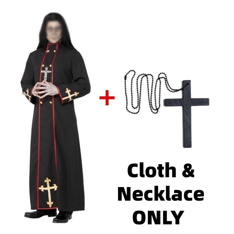 Robe Medieval Priest Cosplay Costume Party Halloween Roleplay Outfit Events