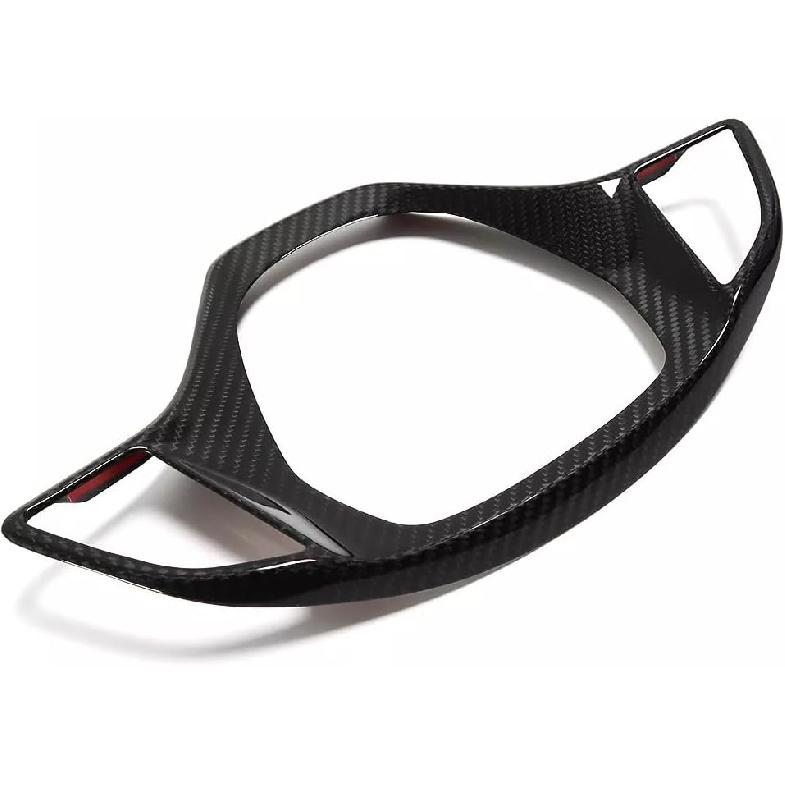 Jogon Genuine Carbon Fiber Steering Wheel Decorative Frame for Chevrolet Corvette C7 2014 2015 2016 2017 2018 2019 Interior Trim Accessories