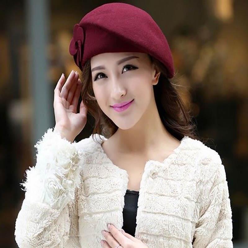 Elegant Felt Fashion Women French Style Beret Beanie Warm Pillbox Hat Tam Cap