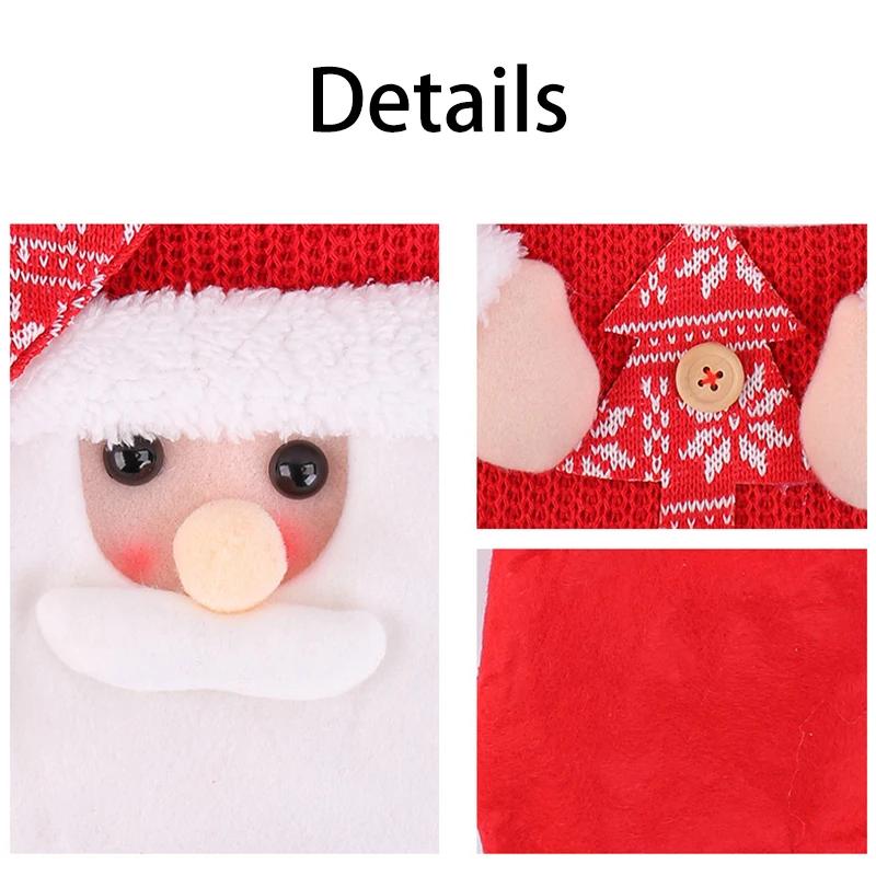 2026Christmas Knit Gift Bag Cute Cartoon Apple Candy Handbag Plush Santa Claus Snowman Elk New Year Christmas Eve Decoration