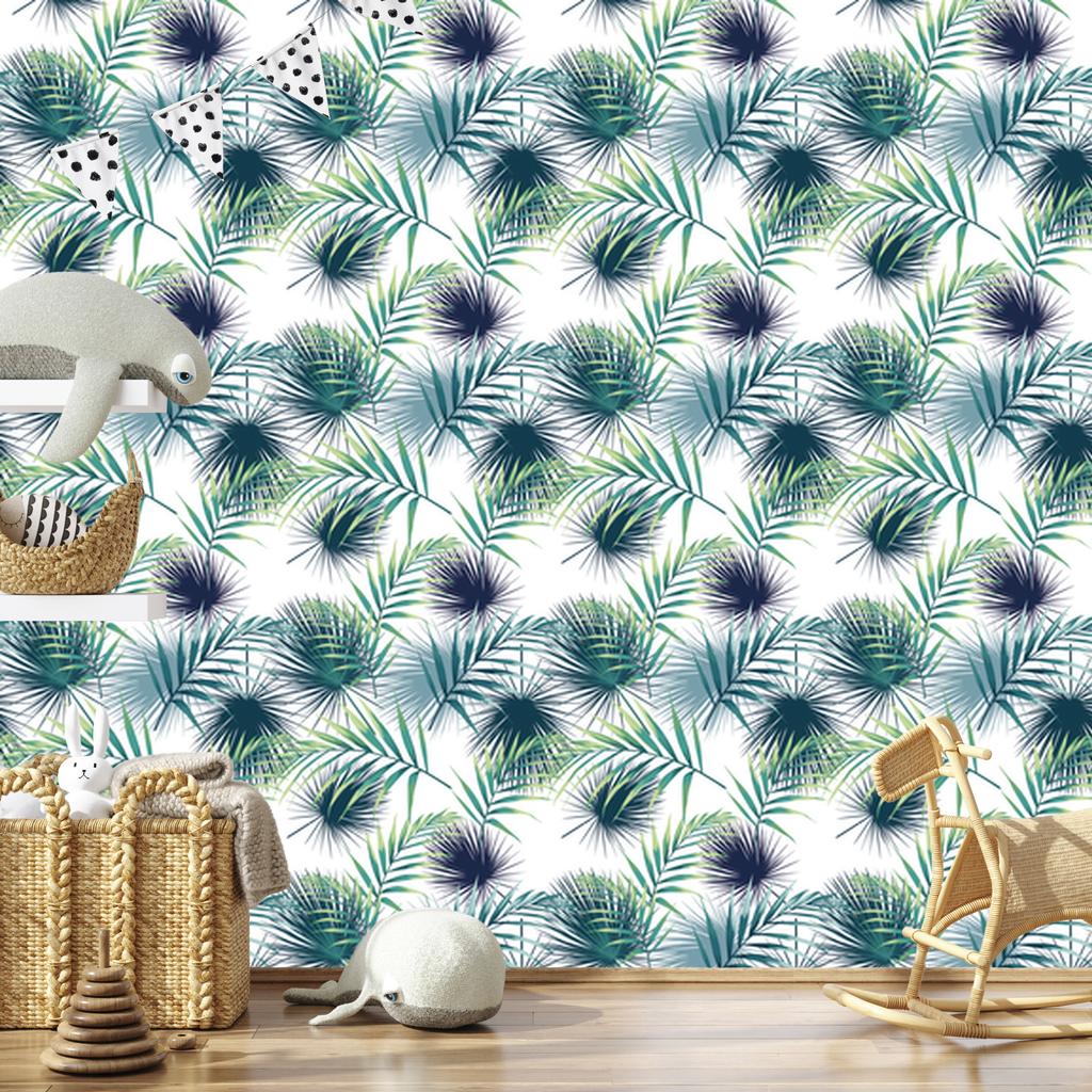 Tropical Palm Leaves Wallpaper for Living Room and Bedroom 50x1000