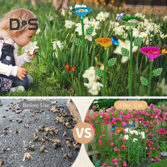 Zavlažovací stanice pro včely, snadno instalovatelná, tvar květiny, barevná včela, motýl, koupelová miska, zavlažovací kolík, zahradní dekorace