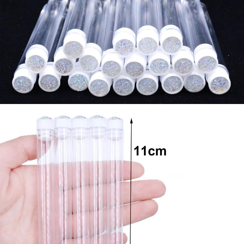 20pcs Empty Eyelash Brushes Tubes Container Reusable Crystal Lash Mascara Wand Flask Case