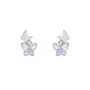 S999 Sterling Silver Colorful Colored Glaze Butterfly Stud Earrings, Dainty Fresh Fashion Jewelry for Women